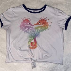Rainbow Seahorse Crop Top